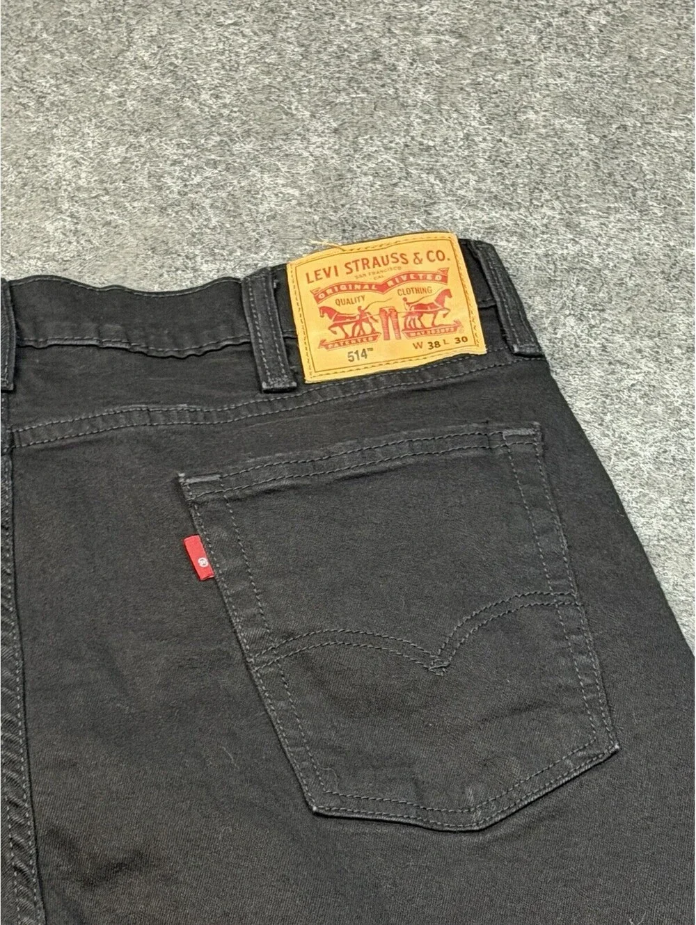 Levis 514 Straight Jeans Mens 38x30 Black Stretch Denim Casual Pants